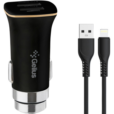 АЗУ Gelius Pro Apollo GP-CC01 2USB 3.1A + Cable Lightning Black (12 мес)