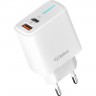 Мережевий зарядний пристрій Gelius Radiance GP-HC058 1Type-C + 1USB-A PD/QC3.0/PPS/Super VOOC 25 W + кабель Full Silicon Type-C to Type-C White