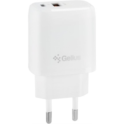 Мережевий зарядний пристрій Gelius X-Duo GP-HC014 USB+Type-C QC3.0/PD20W White