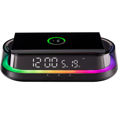 Настольные часы с беспроводной зарядкой Gelius Time Bridge 2 GP-SDC02