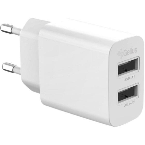 Мережевий зарядний пристрій Gelius Simple GP-HC059 (2 USB/2.4A) White