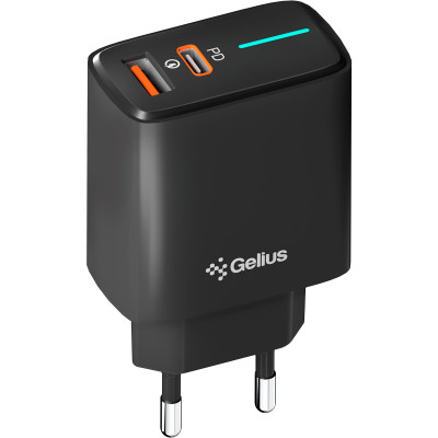 Мережевий зарядний пристрій Gelius Radiance GP-HC058 (1Type-C+ 1USB-A)(PD/QC3.0/PPS/Super VOOC) 25 W Black