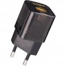 Мережевий зарядний пристрій Gelius Genesis GP-HC055 USB+Type-C 30W GaN (Incredible series) Transparent Black