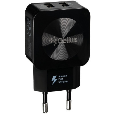 Мережевий зарядний пристрій Gelius Ultra Prime GU-HC02 2USB 2.1A 12W Black